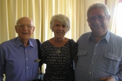 Ken and Philomena Cartwright with Ian Spaulding